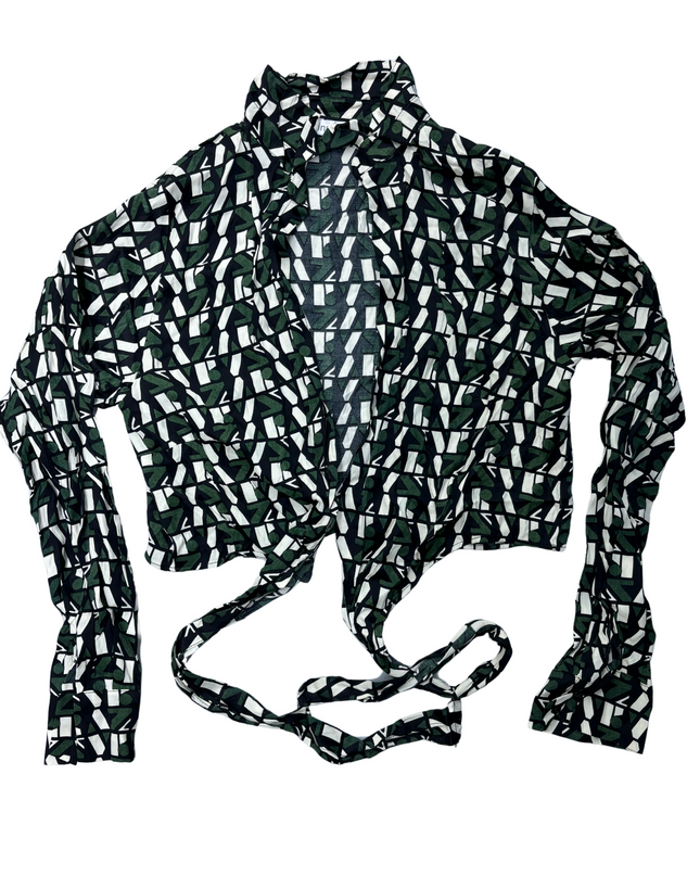 Vinales Printed Jersey Wrap Top