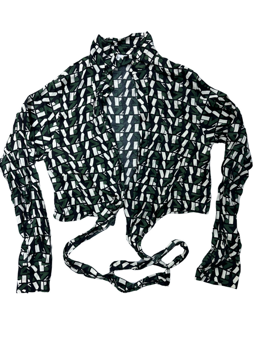 Vinales Printed Jersey Wrap Top