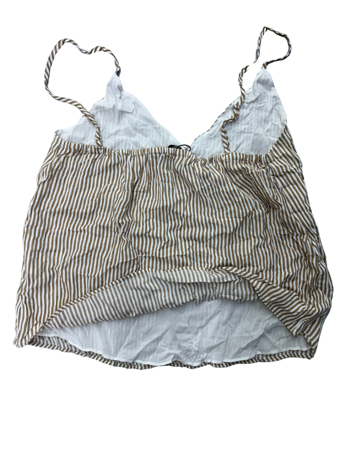 Women Striped Cami Lace Up V-Neck