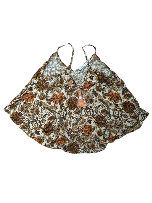 Linen Floral Print Cami Top - XL