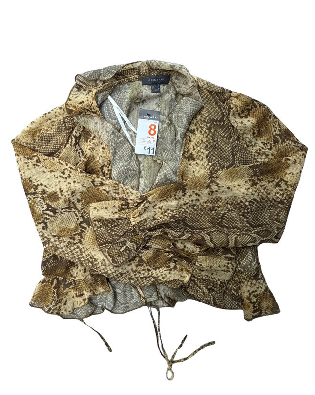 Primark Women's Brown and Gold Blouse