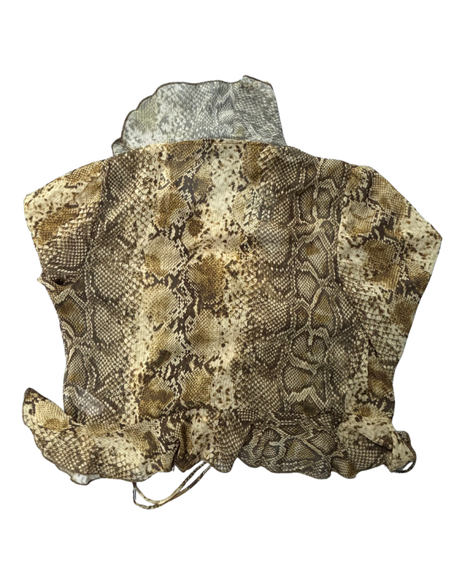 Primark Women's Brown and Gold Blouse
