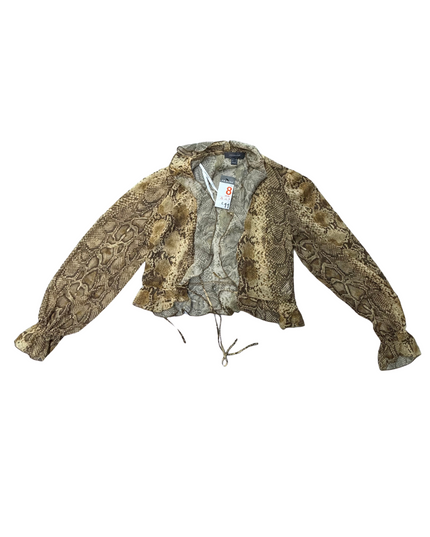 Primark Women's Brown and Gold Blouse