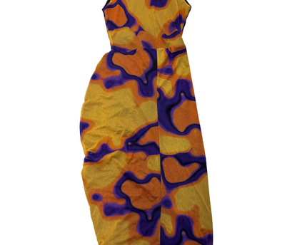 Pretty Little Thing Tye Dye High Neck Cut Out Midi Dress - XS