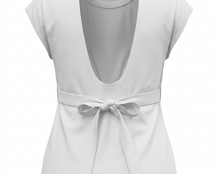 Tommy Hilfiger Womens White Sleeveless Tie Back Cotton Top