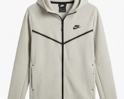 Nike Tech Fleece Beige Full-Zip Hoodie