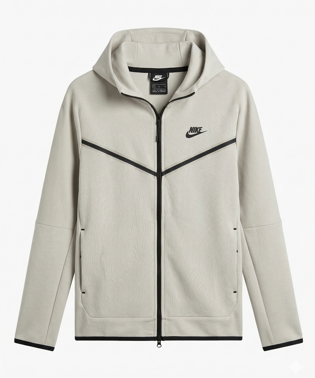 Nike Tech Fleece Beige Full-Zip Hoodie