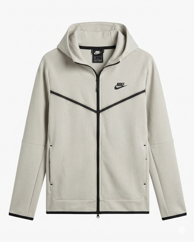 Nike Tech Fleece Beige Full-Zip Hoodie