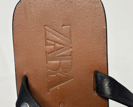 Zara Black Studded Gladiator Block Heel Sandals