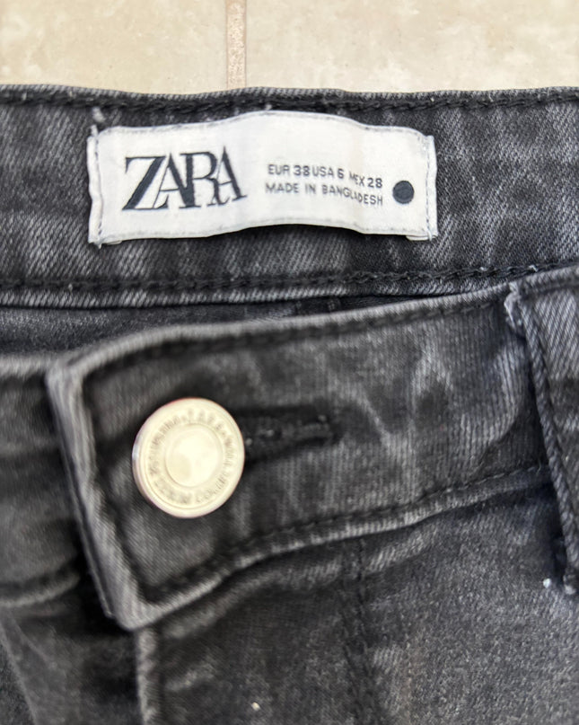 Zara Woman Premium Wide Leg Gray Denim Jeans - S | Waist: 28"