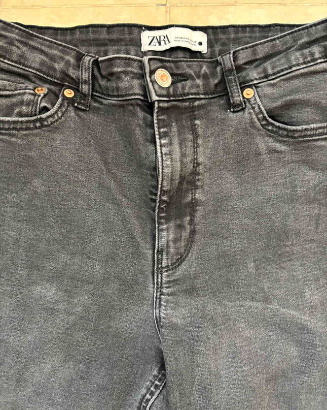 Zara Woman Premium Wide Leg Gray Denim Jeans - S | Waist: 28"