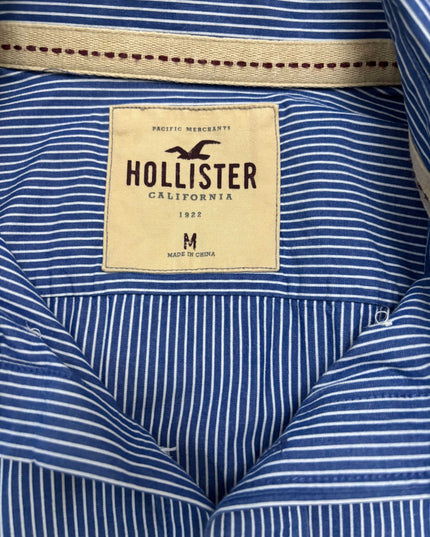 Hollister California Navy Blue & White Pinstripe Casual Shirt - S