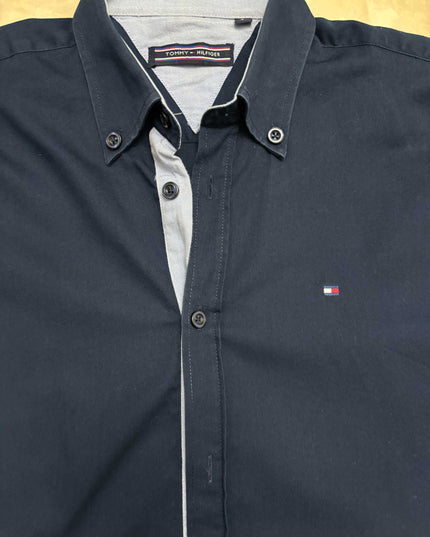 Tommy Hilfiger Contrast Placket Navy Blue Button-Down Shirt - XS