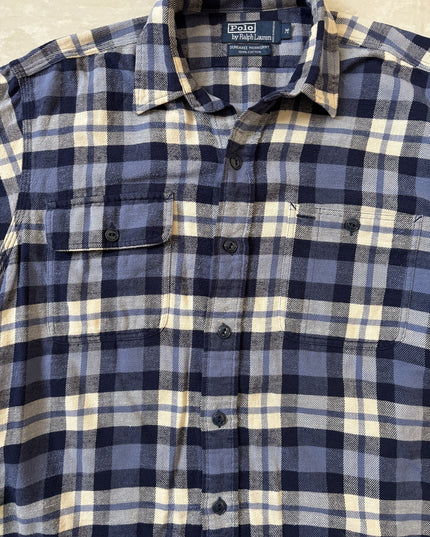 Ralph Lauren Dungaree Blue & Cream Checks Polo shirt - S