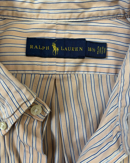 Ralph Lauren Oxford Beige Striped Shirt - M