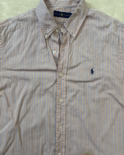 Ralph Lauren Oxford Beige Striped Shirt - M