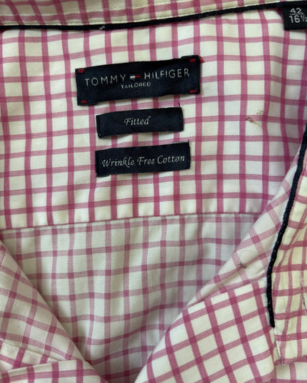 Tommy Hilfiger Tailored Fitted Wrinkle-Free Check Shirt - M