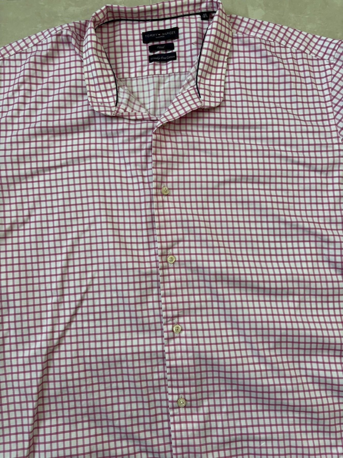 Tommy Hilfiger Tailored Fitted Wrinkle-Free Check Shirt - M