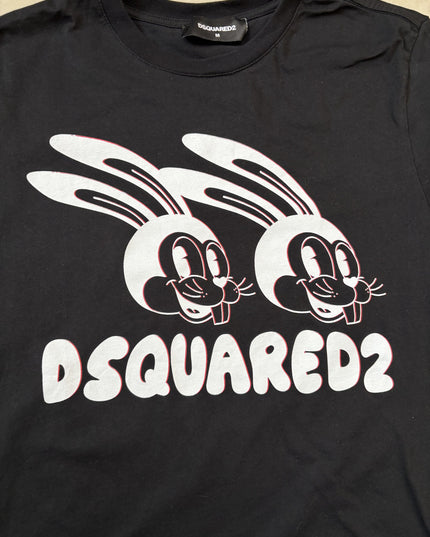 Dsquared2 Twins Rabbit Print Black T-Shirt - S