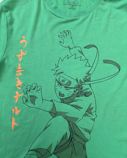 Naruto Shippuden Green with Ninja Graphic T-Shirt - S