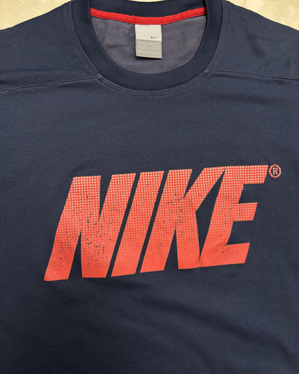 Nike Graphic Crew Neck Navy Blue T-Shirt - L