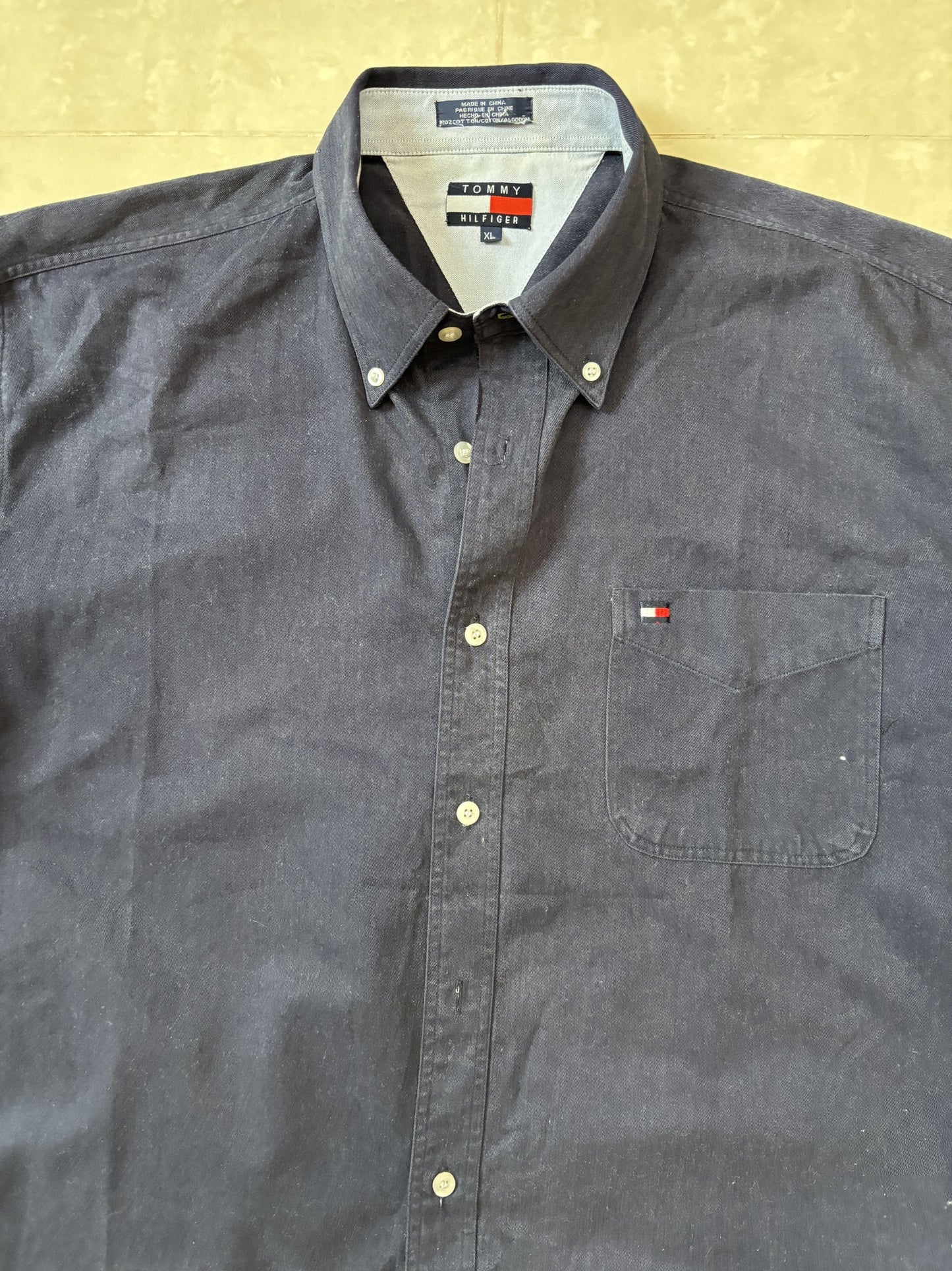 Tommy Hilfiger Classic Fit Button-Down Navy Blue Shirt - XXL