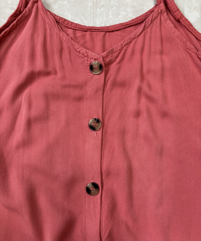 Crane Pink Button Down Sleeveless Cami Top - M