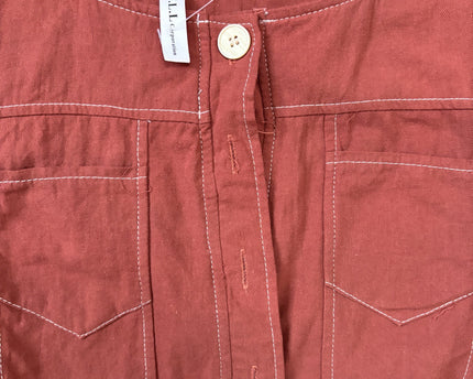 Y.L.L Rust Puff Sleeve Button-Down Casual Top - XS | With Tags