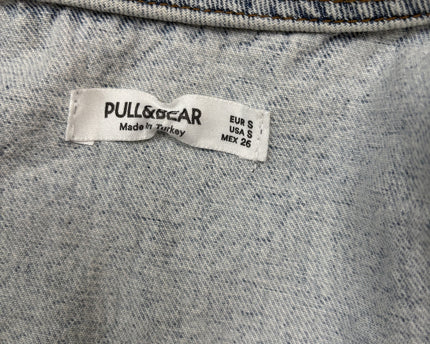 Pull & Bear Blue Denim Cropped Jacket - XS