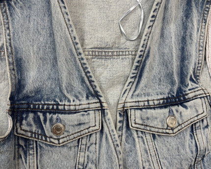 Pull & Bear Blue Denim Cropped Jacket - XS