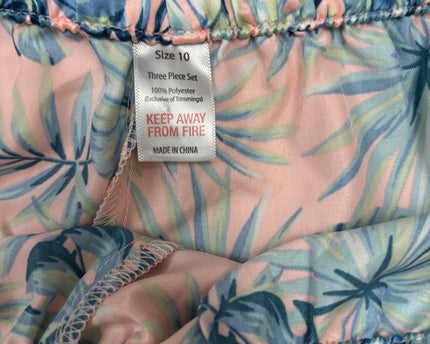 Tropical Palm Leaf Polyster Pink Shorts - XS