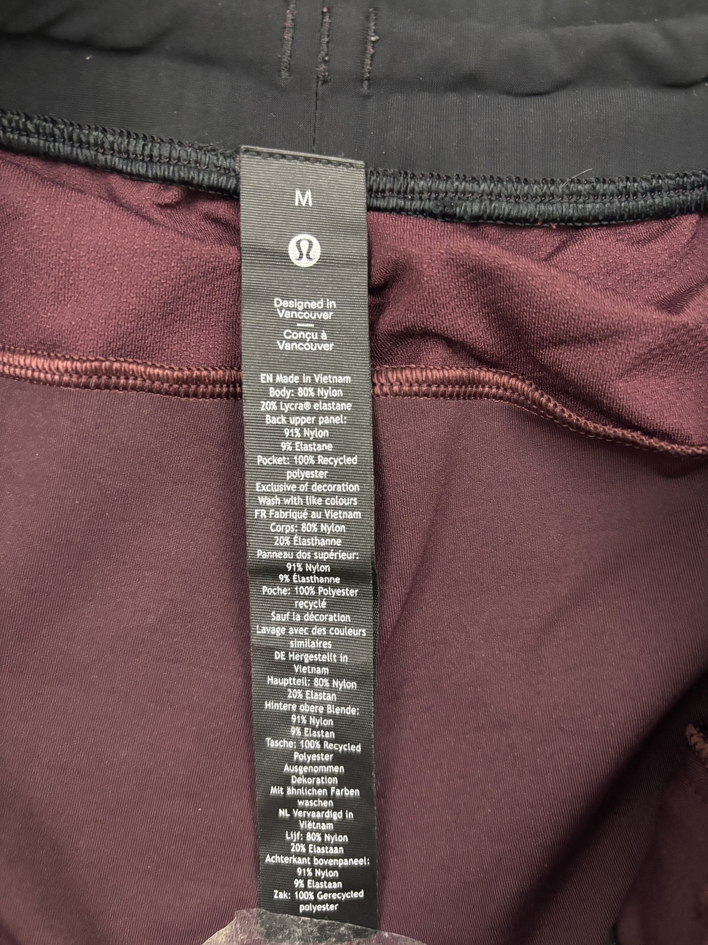 Lululemon Burgundy High-Rise Training Shorts - L | Waist: 32"