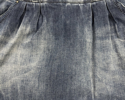 Stradivarius High-Waist Washed Blue Denim Mini Skirt - M | Waist 30"