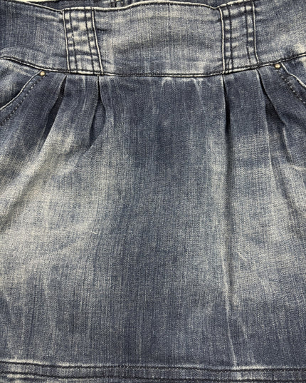 Stradivarius High-Waist Washed Blue Denim Mini Skirt - M | Waist 30"