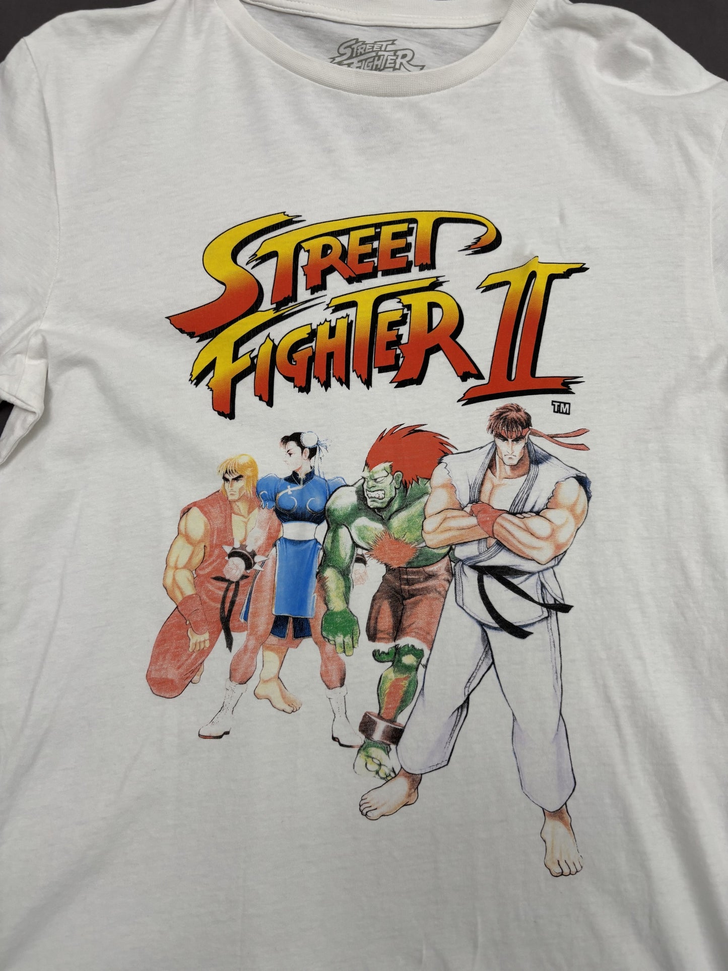 Springfield Street Fighter II White Graphic T-Shirt - S
