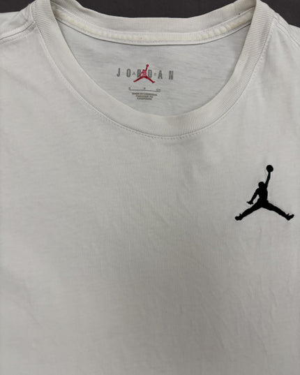 Jordan White Jumpman Embroidered Casual T-Shirt - S