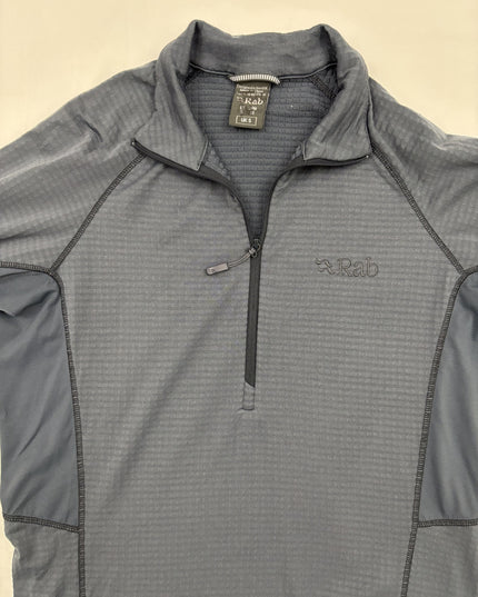 Rab Lightweight Quarter-Zip Grid Fleece Gray Pullover - XS