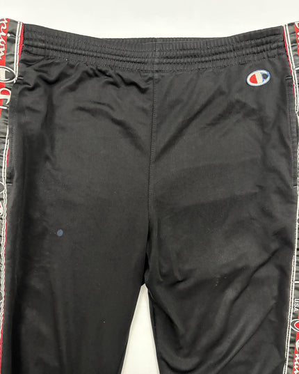 Champion Black Snap Casual Track Pants - M | Waist: 34"