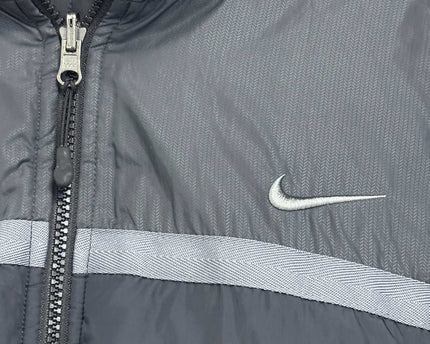 Nike Black Striped Hooded Puffer Jacket
