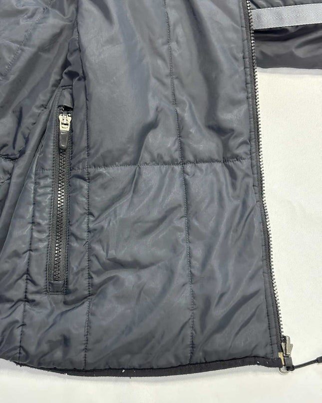 Nike Black Striped Hooded Puffer Jacket