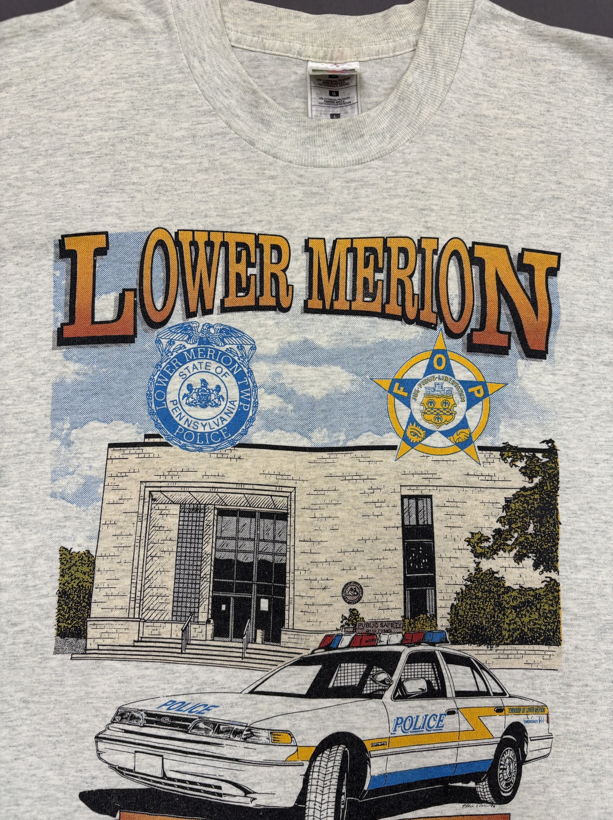 Vintage Single Stitch Fruit of the Loom Lower Merion Township Police Graphic T-Shirt - M