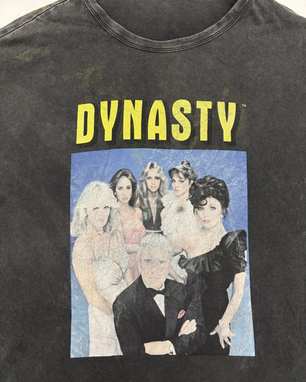 Zara Trafaluc Dynasty Washed Black 80s TV Graphic T-Shirt - L
