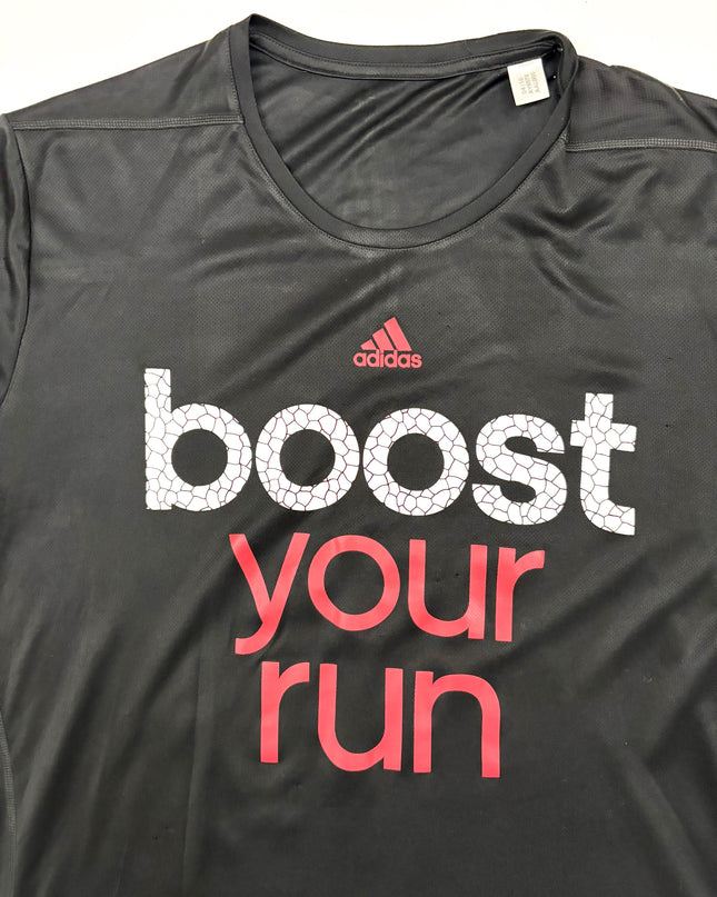 Adidas Boost Your Run Graphic Black Performance T-Shirt - L