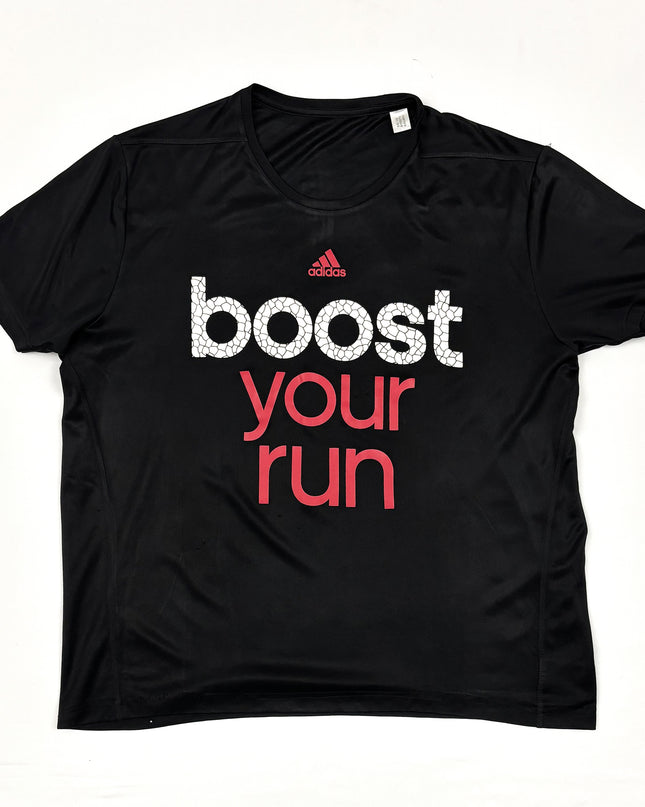 Adidas Boost Your Run Graphic Black Performance T-Shirt - L