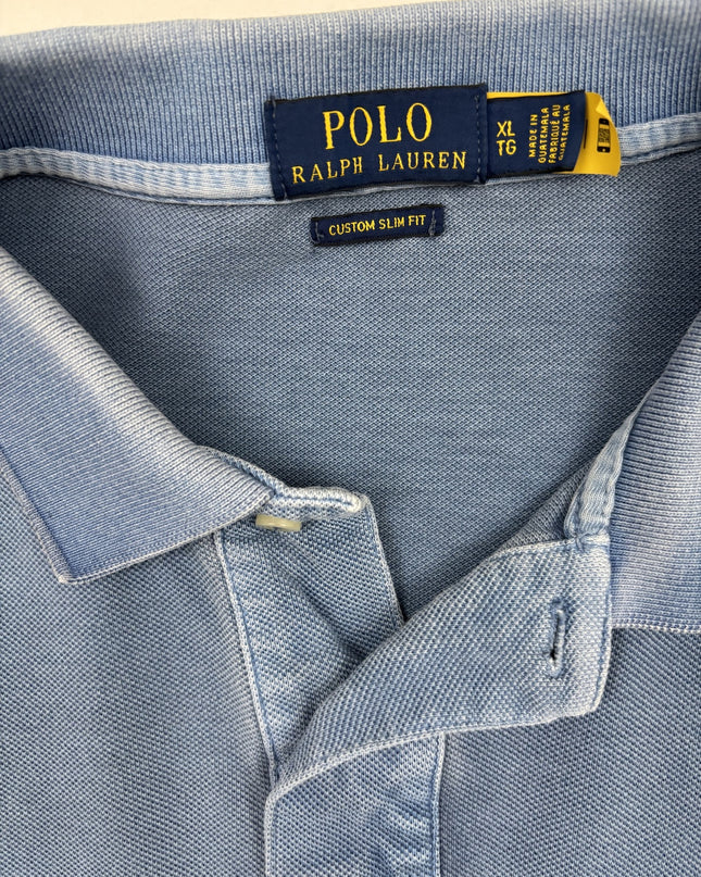 Ralph Lauren Distressed Bleached Stitched Polo T-Shirt - L
