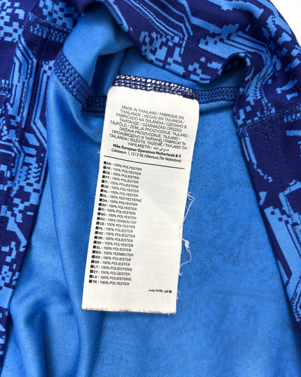 Nike Dri Fit Running Abstract Pattern Pixel Blue T-Shirt - S