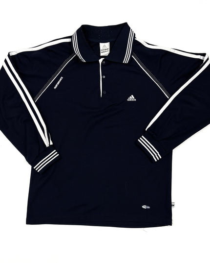 Adidas Performance Climalite Navy Long Sleeve Polo Shirt - S