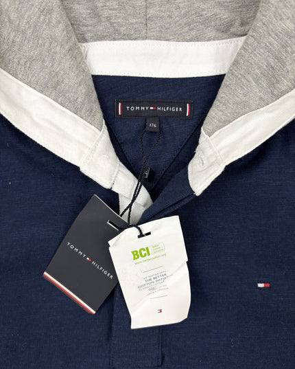 Tommy Hilfiger Navy Hooded Long Sleeve Shirt- XS | With Tag