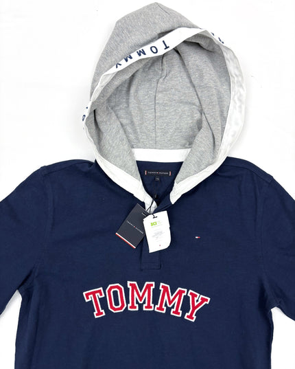 Tommy Hilfiger Navy Hooded Long Sleeve Shirt- XS | With Tag