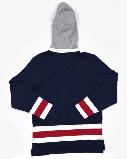 Tommy Hilfiger Navy Hooded Long Sleeve Shirt- XS | With Tag